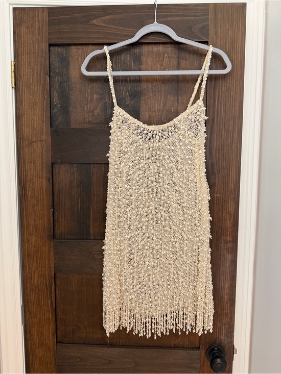 cult gaia Dresses & Skirts - cult gaia Off-White Beaded Sandara Mini Dress